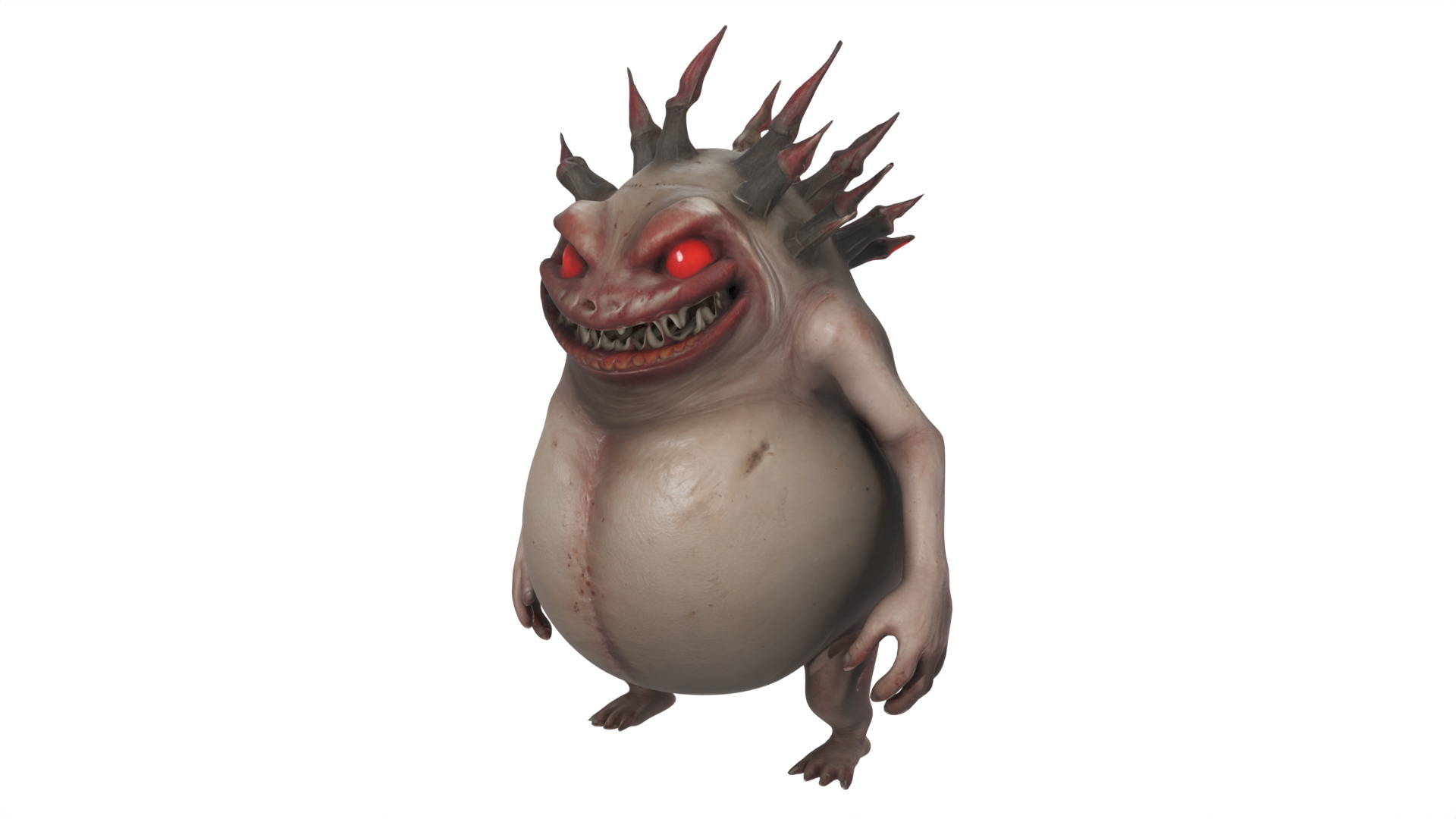 monster with sharp spikes Low-poly 3D model_5