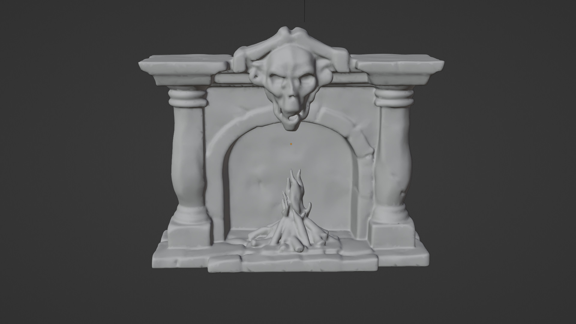 Evil face heater Low-poly 3D model_6