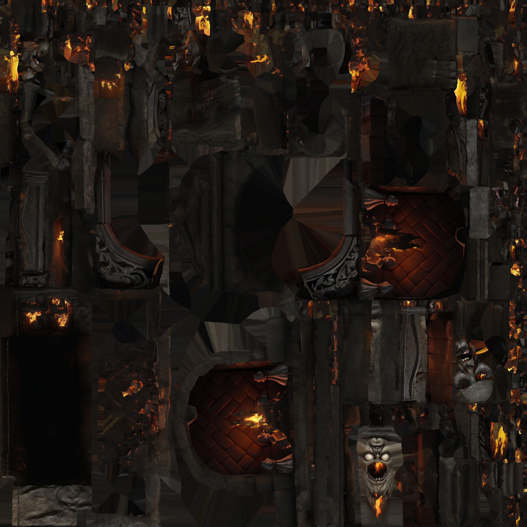 Evil face heater Low-poly 3D model_8