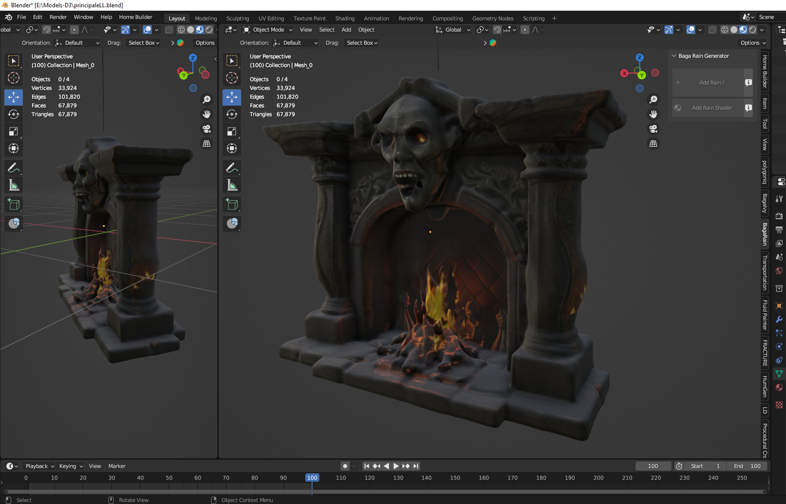 Evil face heater Low-poly 3D model_2