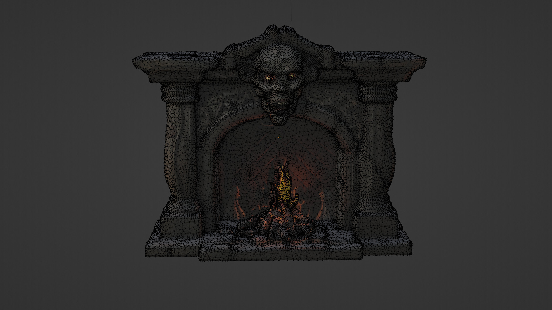 Evil face heater Low-poly 3D model_7