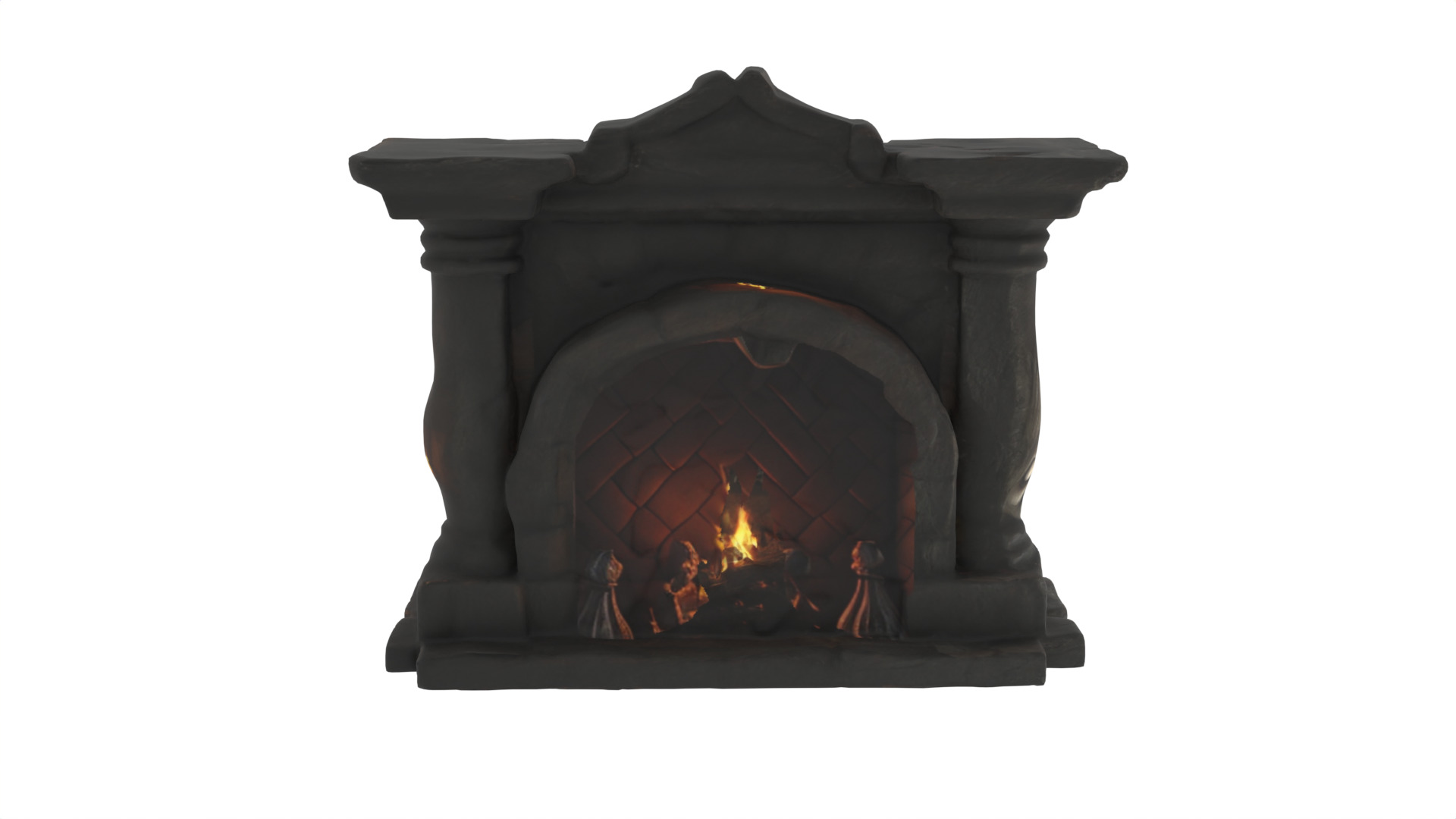 Evil face heater Low-poly 3D model_5