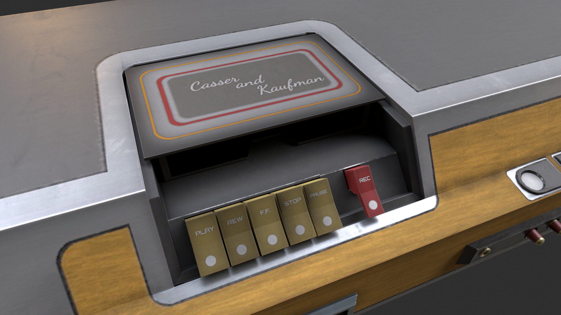 Cassette player Low-poly 3D model_3