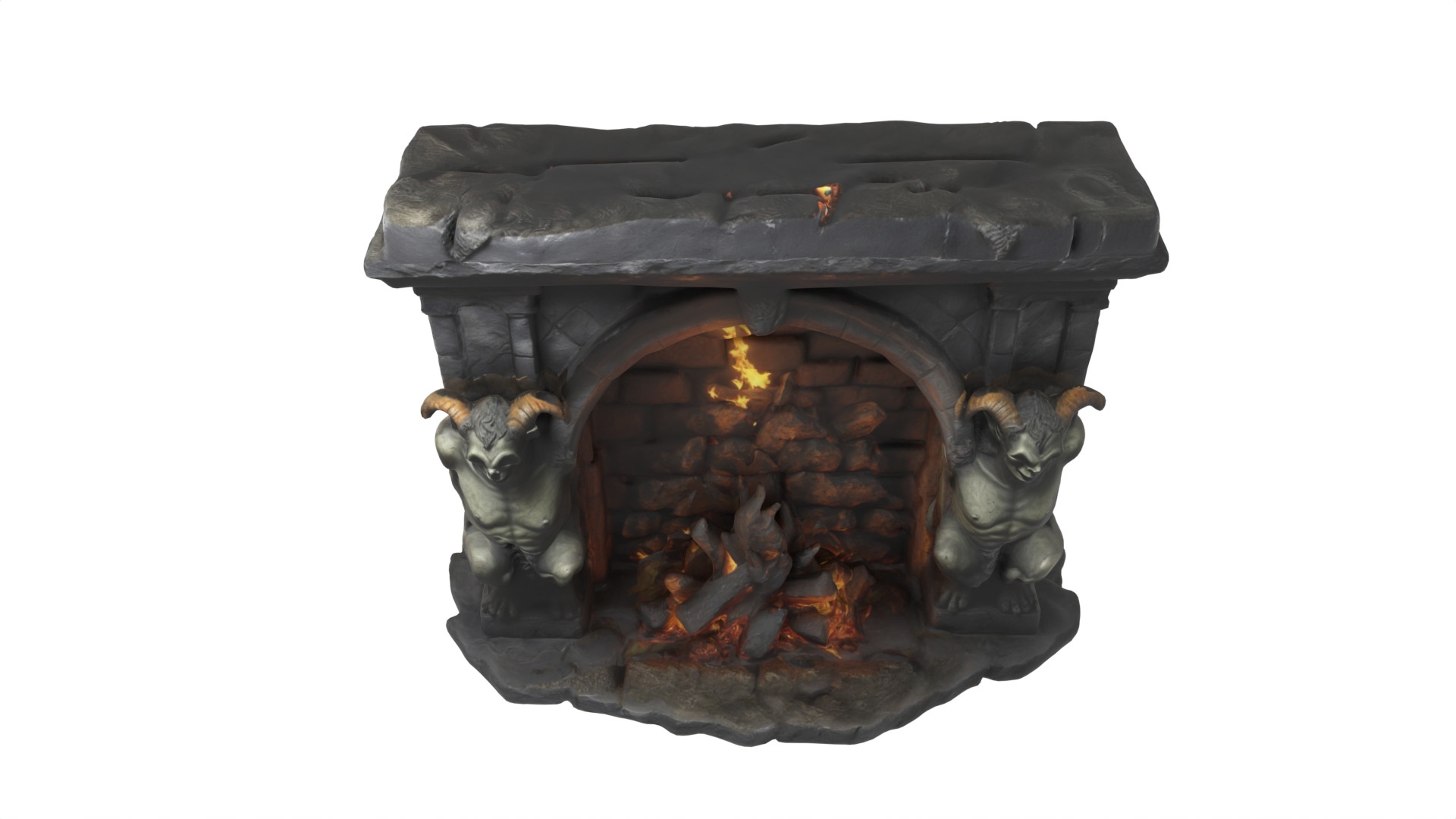 Evil heater Low-poly 3D model_4