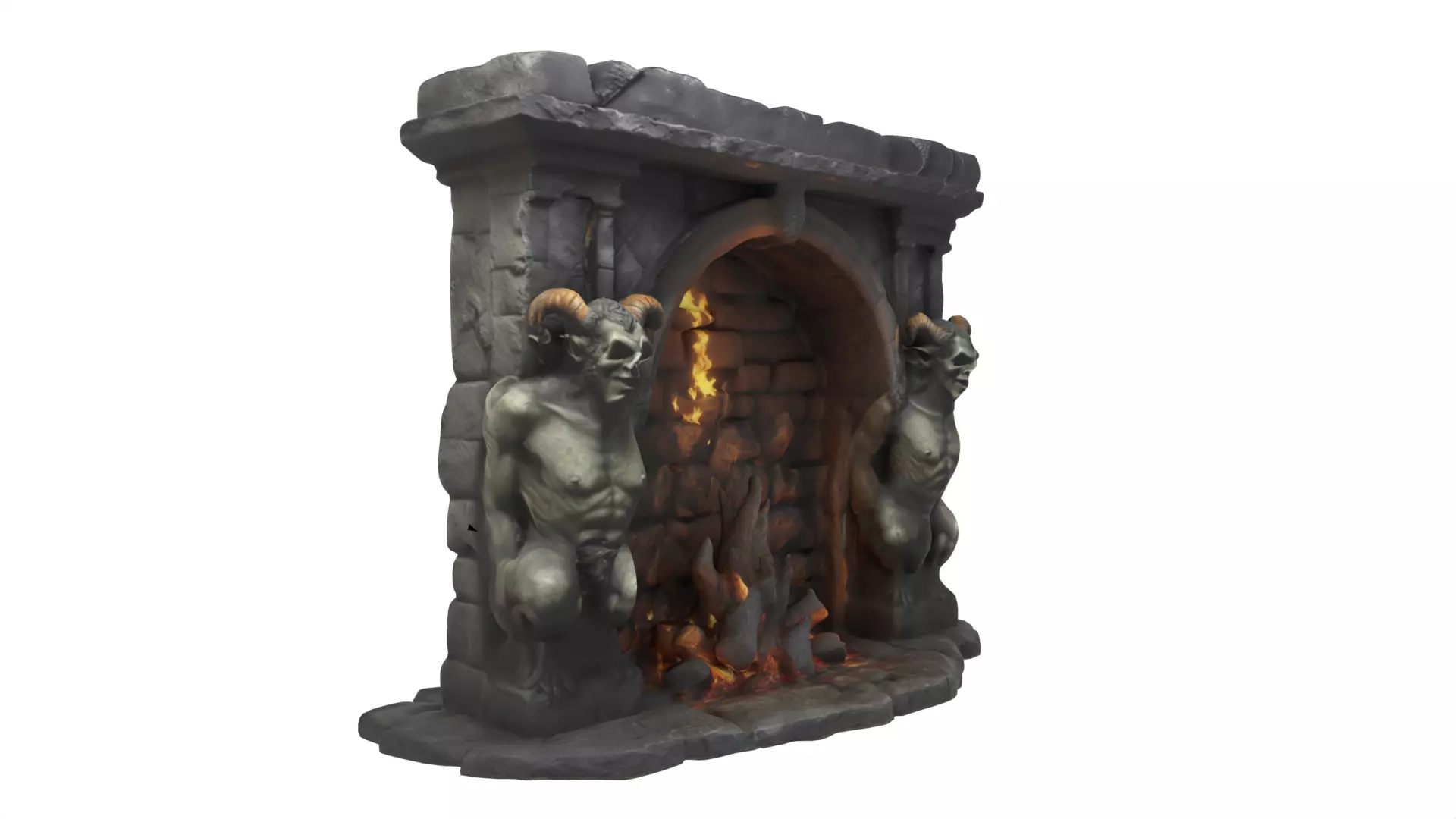 Evil heater Low-poly 3D model_0