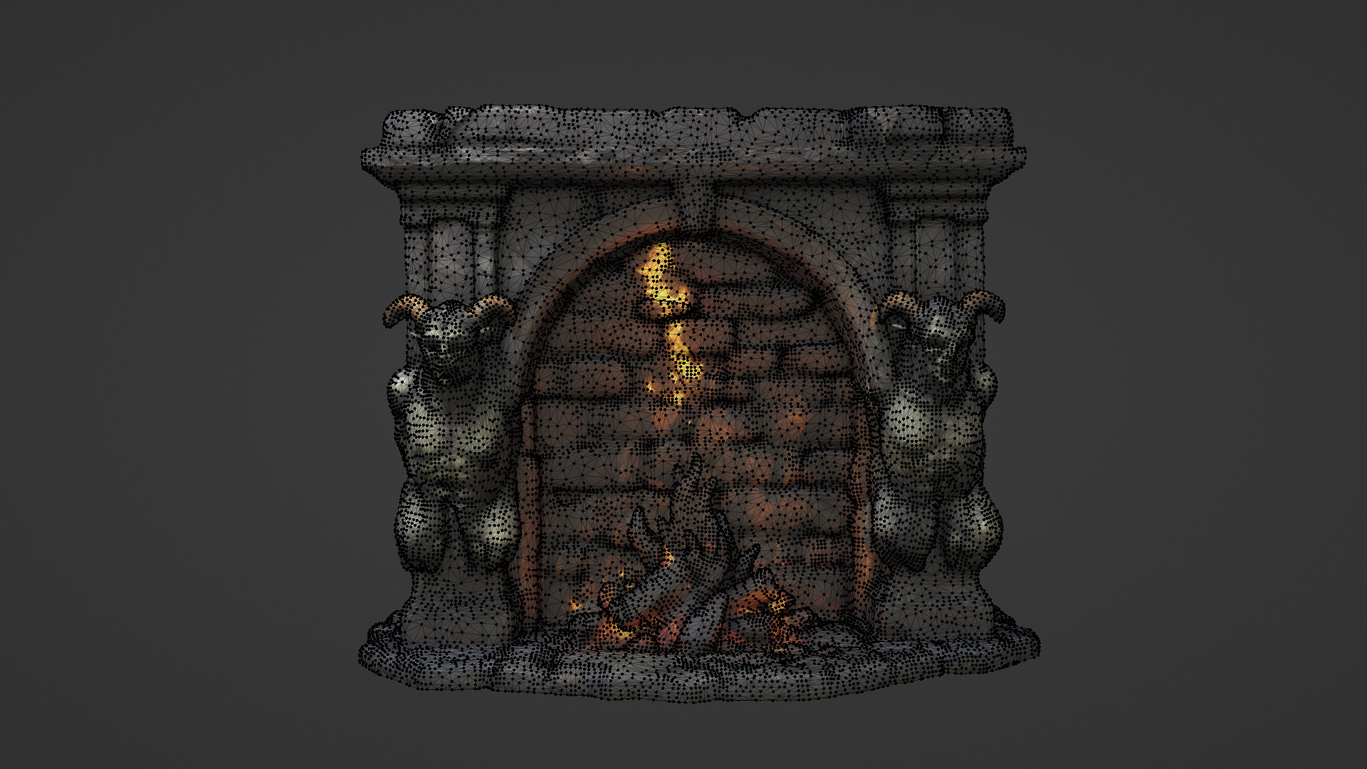 Evil heater Low-poly 3D model_7