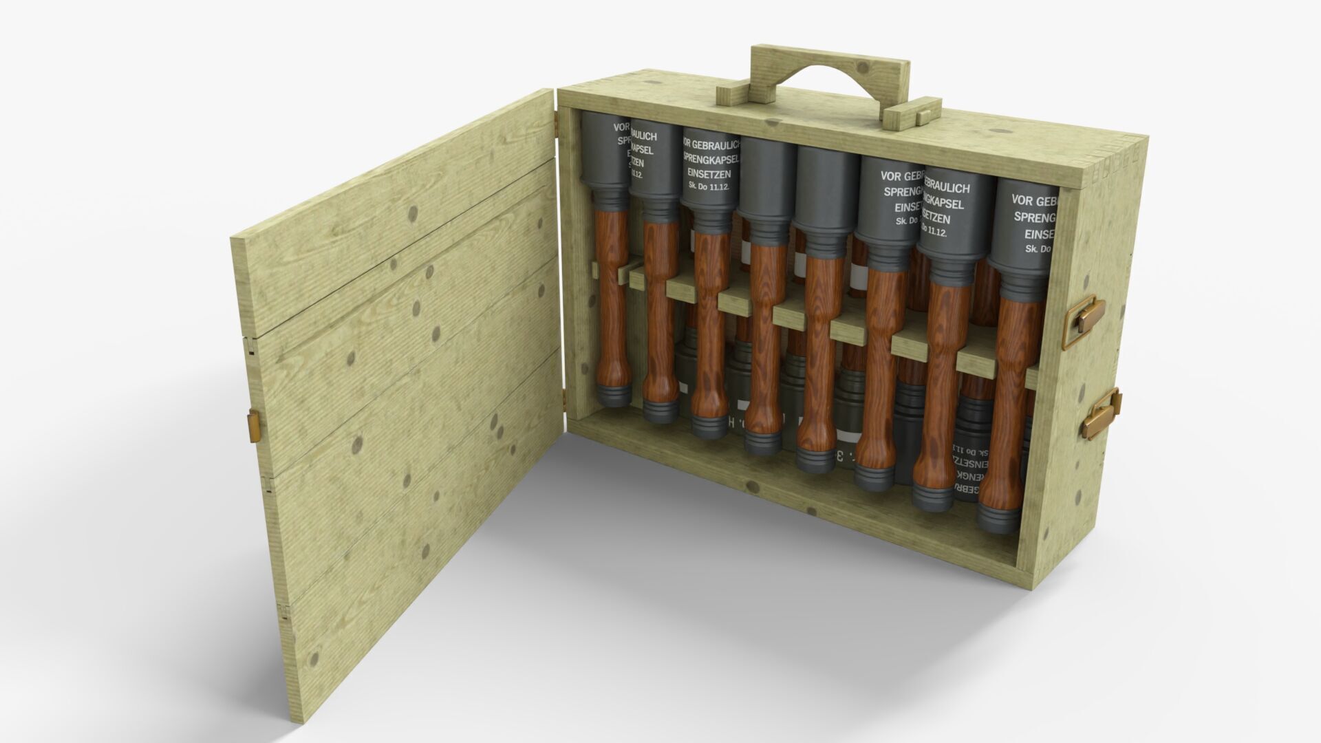Grenade Case WW2 Low-poly 3D model_1