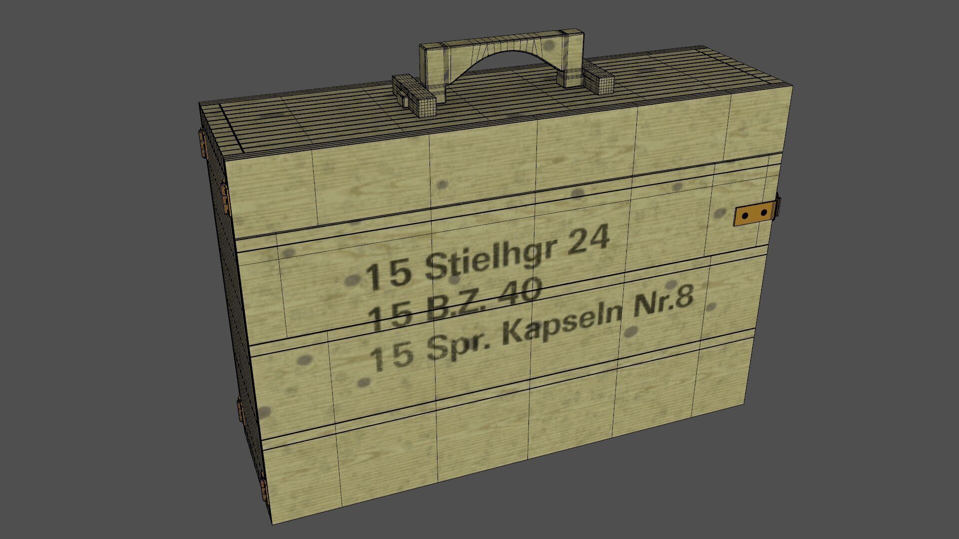 Grenade Case WW2 Low-poly 3D model_8