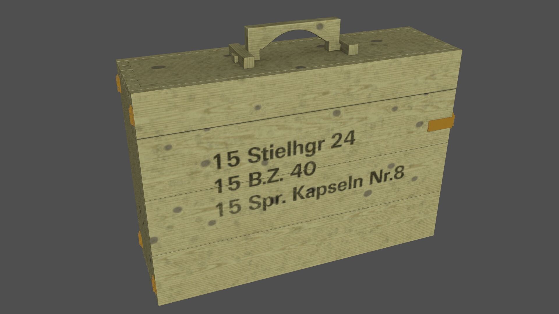Grenade Case WW2 Low-poly 3D model_7