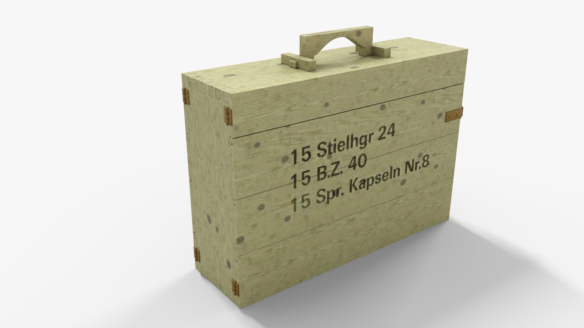 Grenade Case WW2 Low-poly 3D model_3