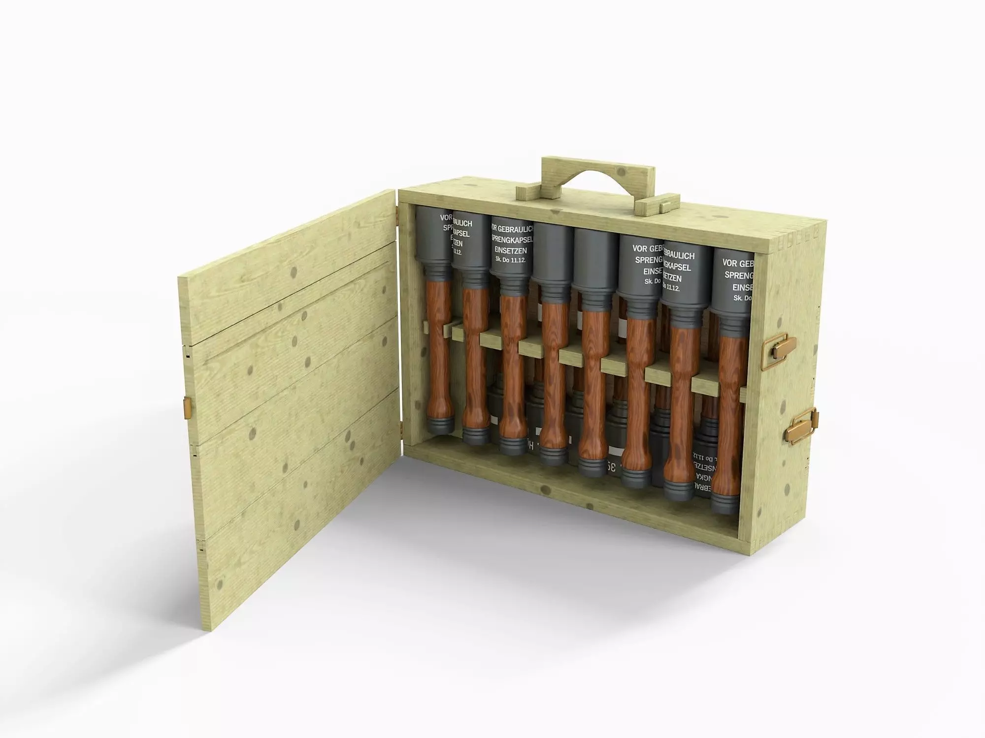 Grenade Case WW2 Low-poly 3D model_0