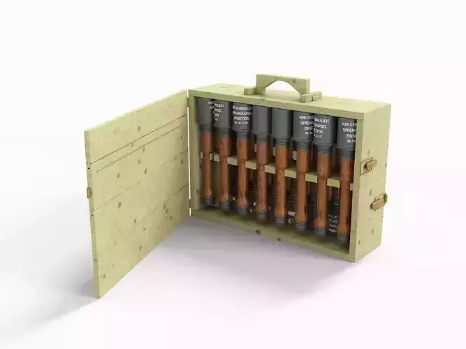 Grenade Case WW2 Low-poly 3D model Grenade Case WW2 Low-poly 3D model