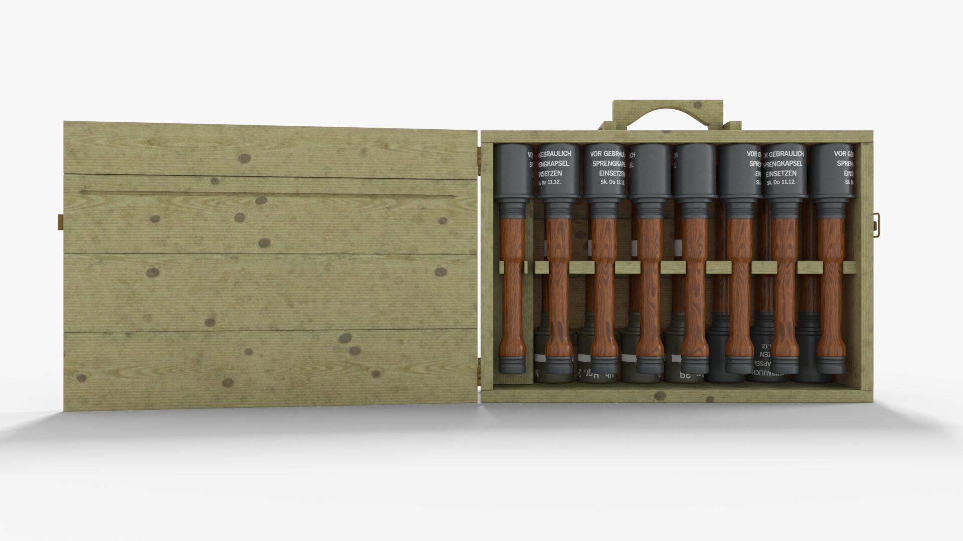 Grenade Case WW2 Low-poly 3D model_2
