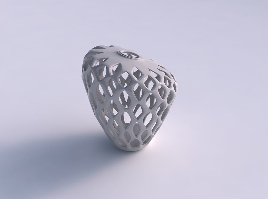 Vase flared 2 with smooth beveled cuts and extruded top squee... 3D print model_0