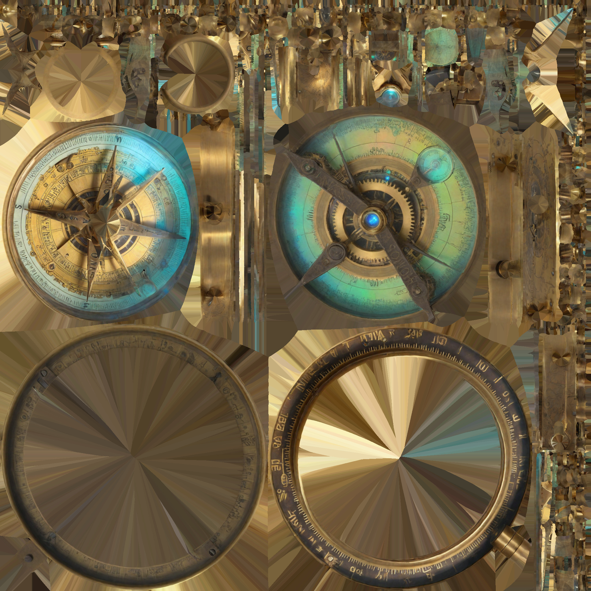 old Compass Low-poly 3D model_6