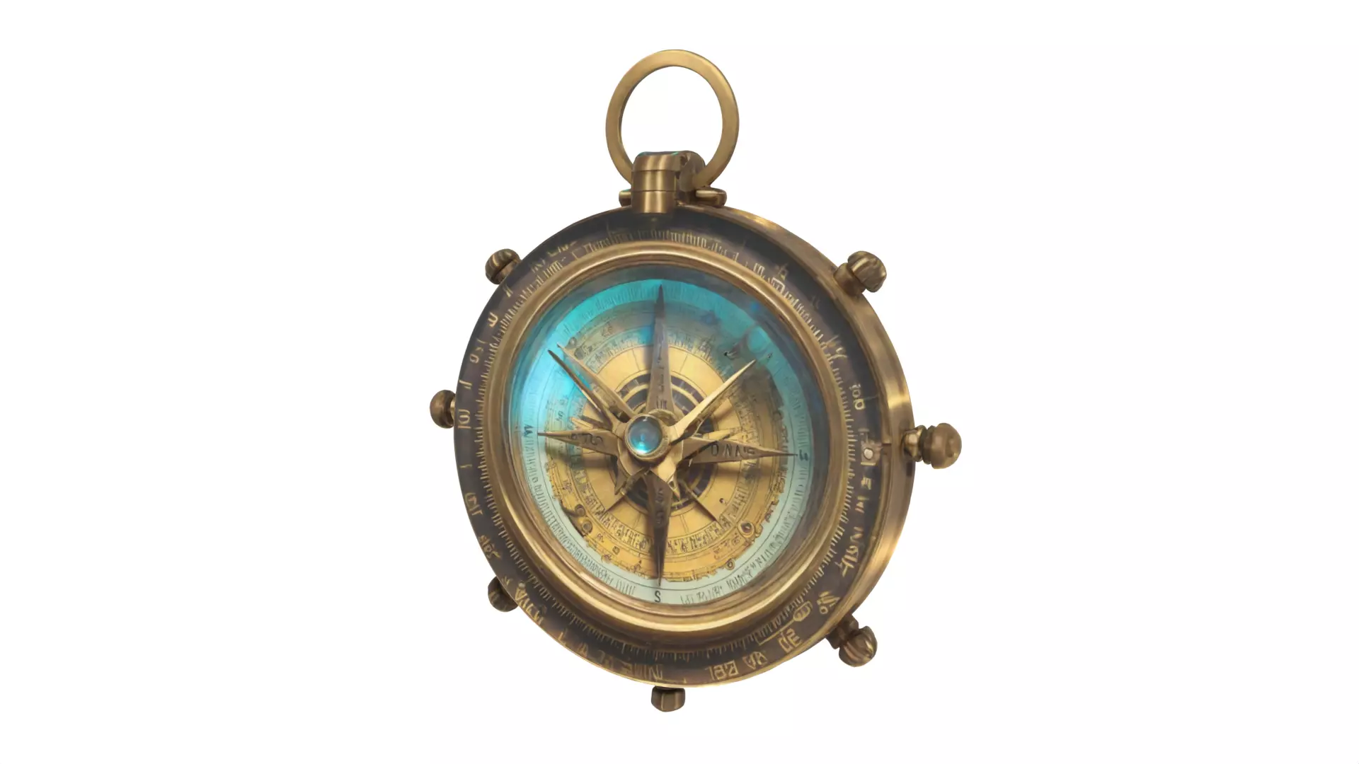 old Compass Low-poly 3D model_0