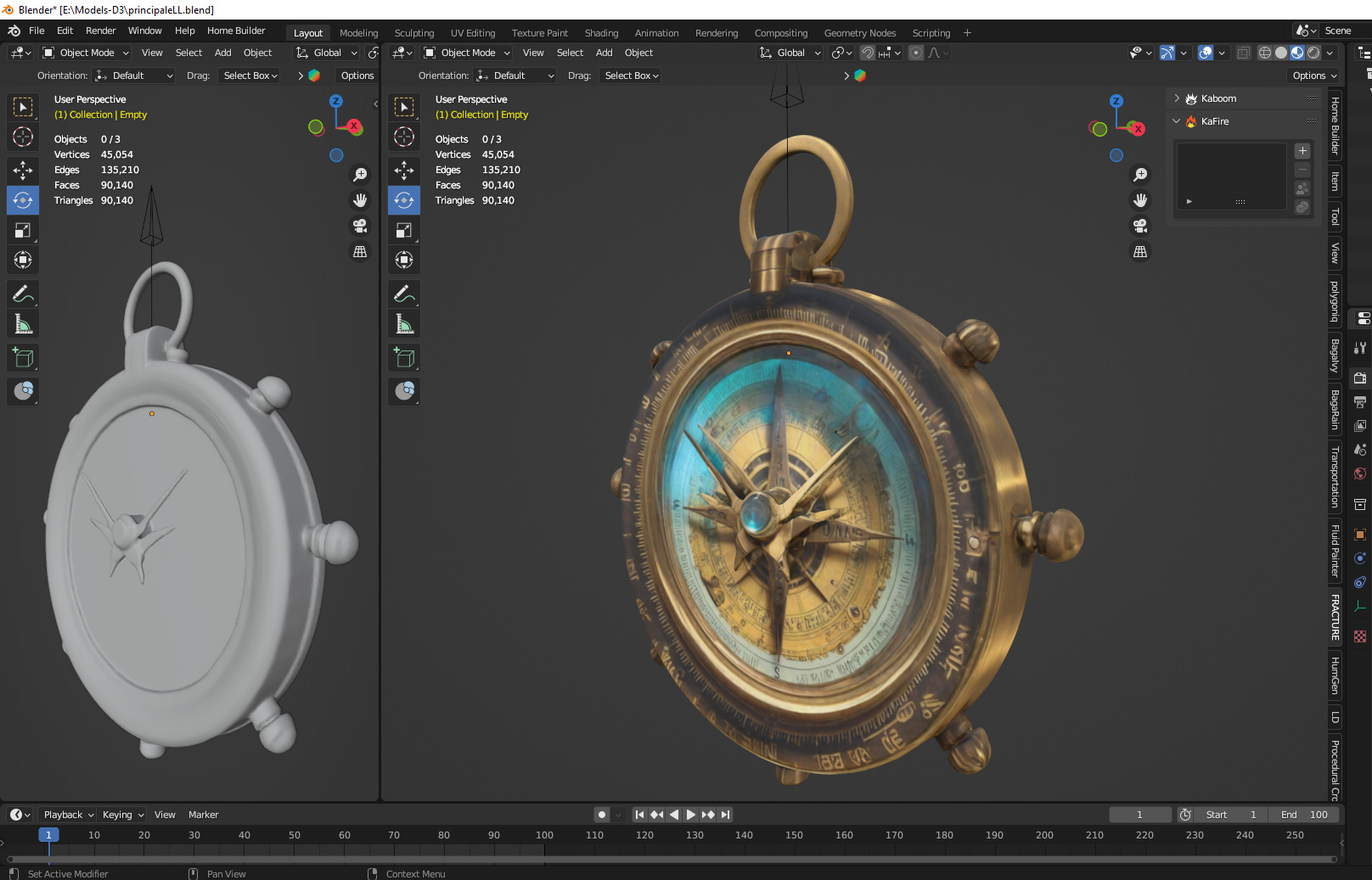old Compass Low-poly 3D model_2