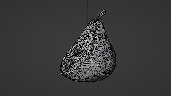 half pear Low-poly 3D model 6