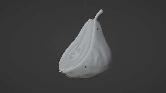 half pear Low-poly 3D model 5