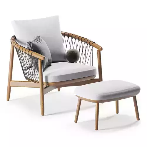 Crosshatch Chair and Ottoman