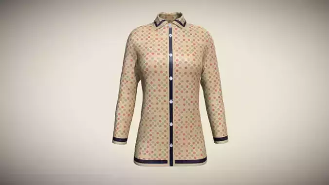 Ladies Printed Shirt V3 In Low Poly