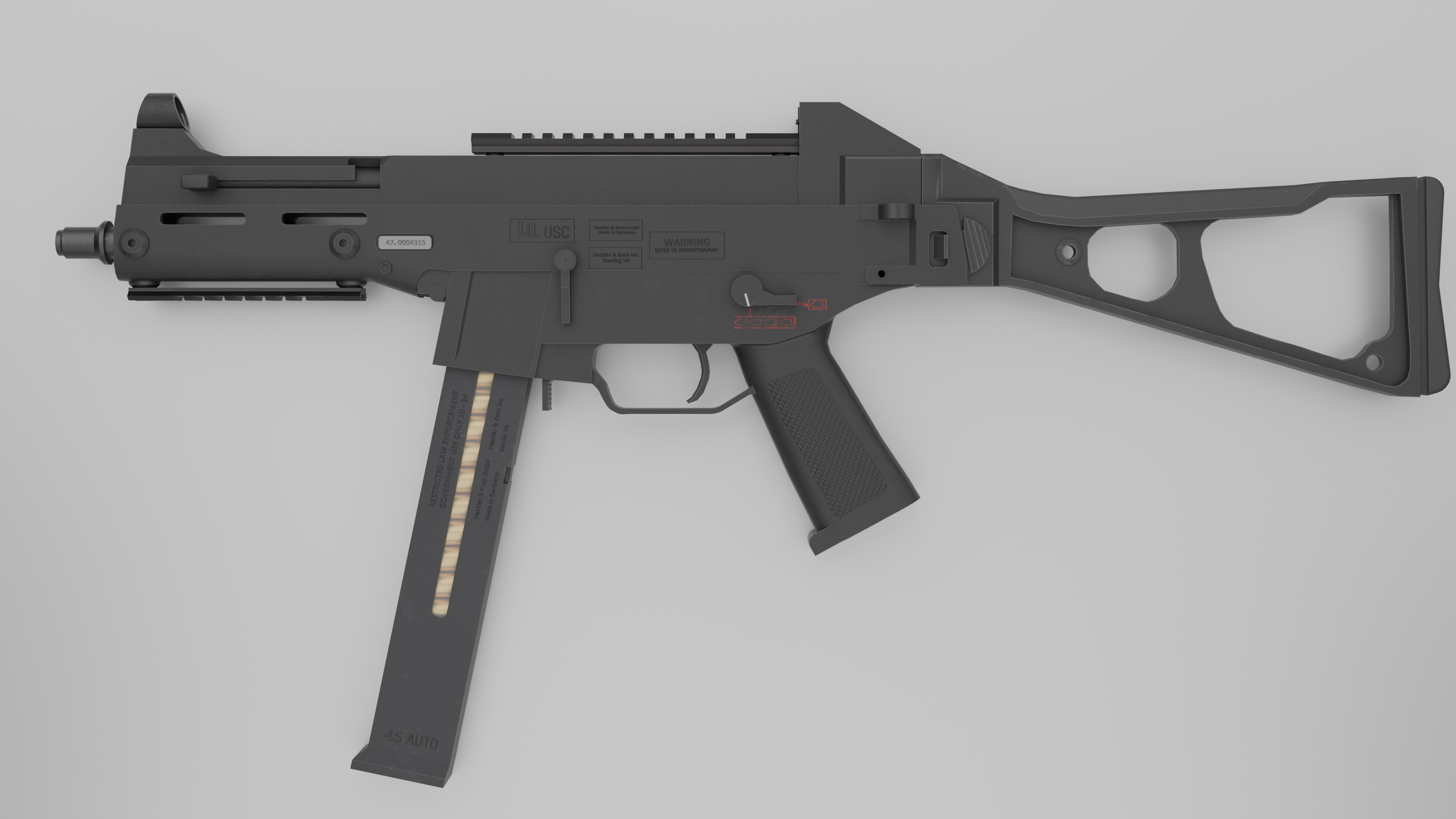 HK UMP - Game Ready Low-poly 3D model_10