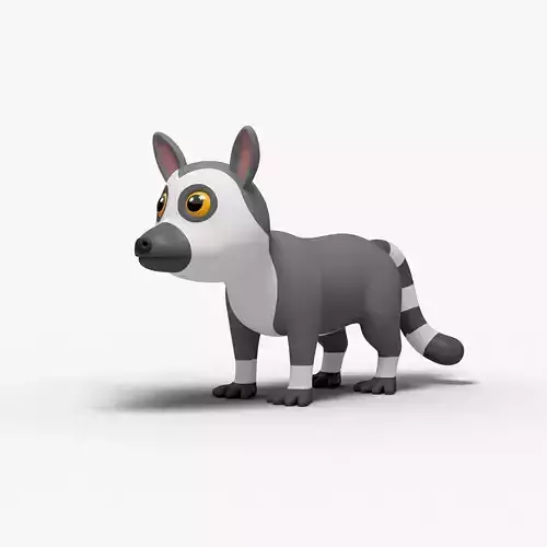 Honey Badger Cartoon 3D model