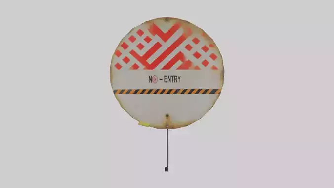 No Entry for Vehicles Warning Sign model Low-poly 3D model