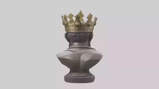 Noble King bust statue model Low-poly 3D model