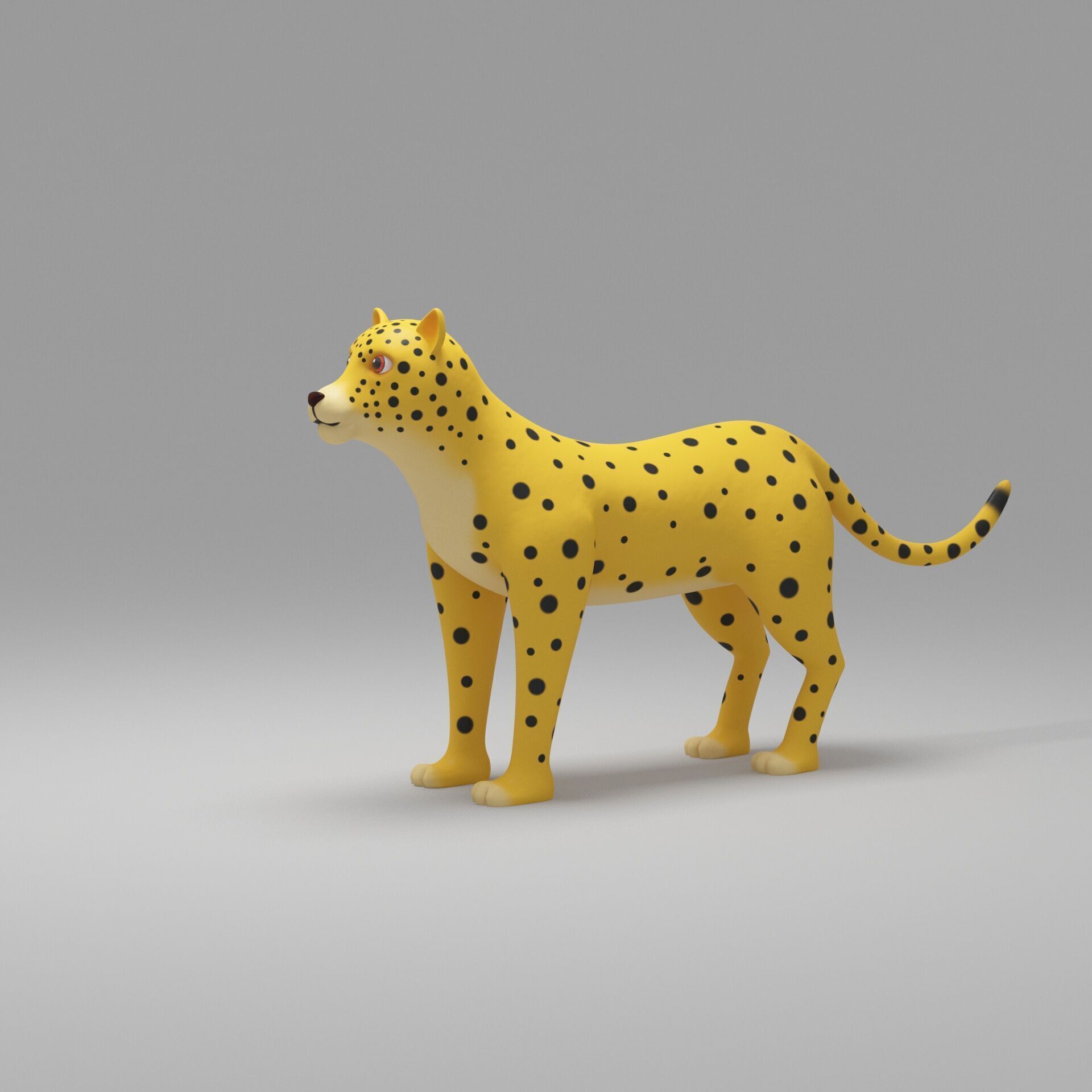 Leopard Cartoon 3D model_4