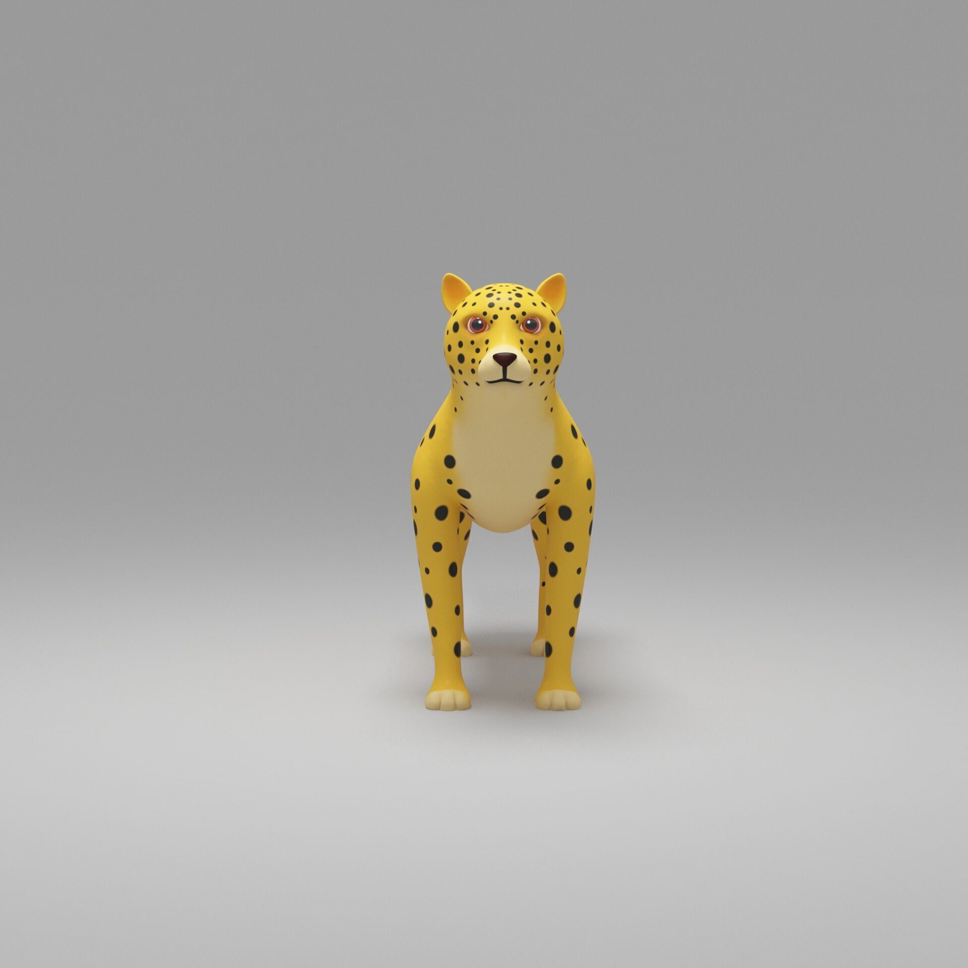Leopard Cartoon 3D model_3