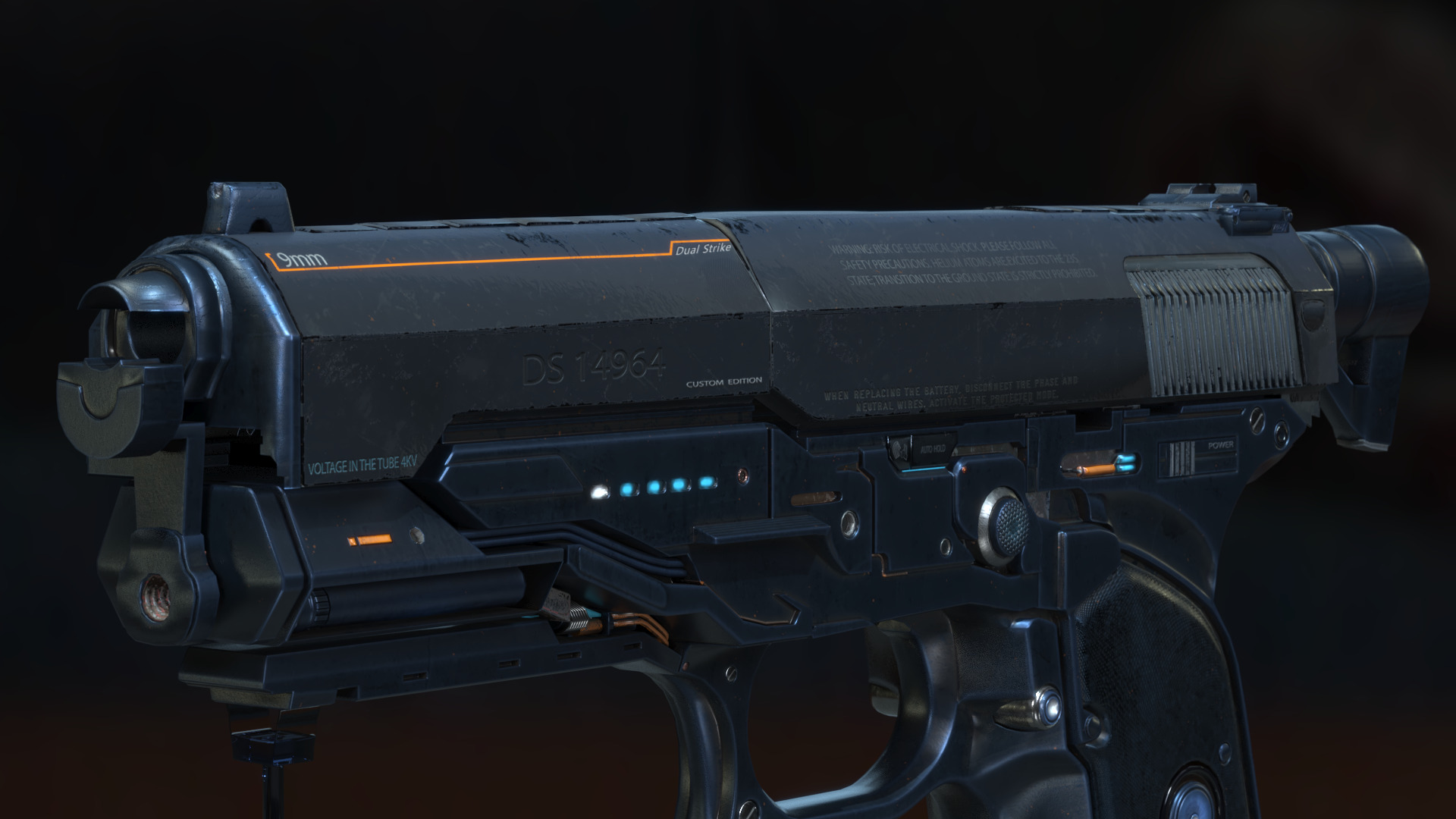 Concept Sci-fi pistol Low-poly 3D model Low-poly 3D model_10