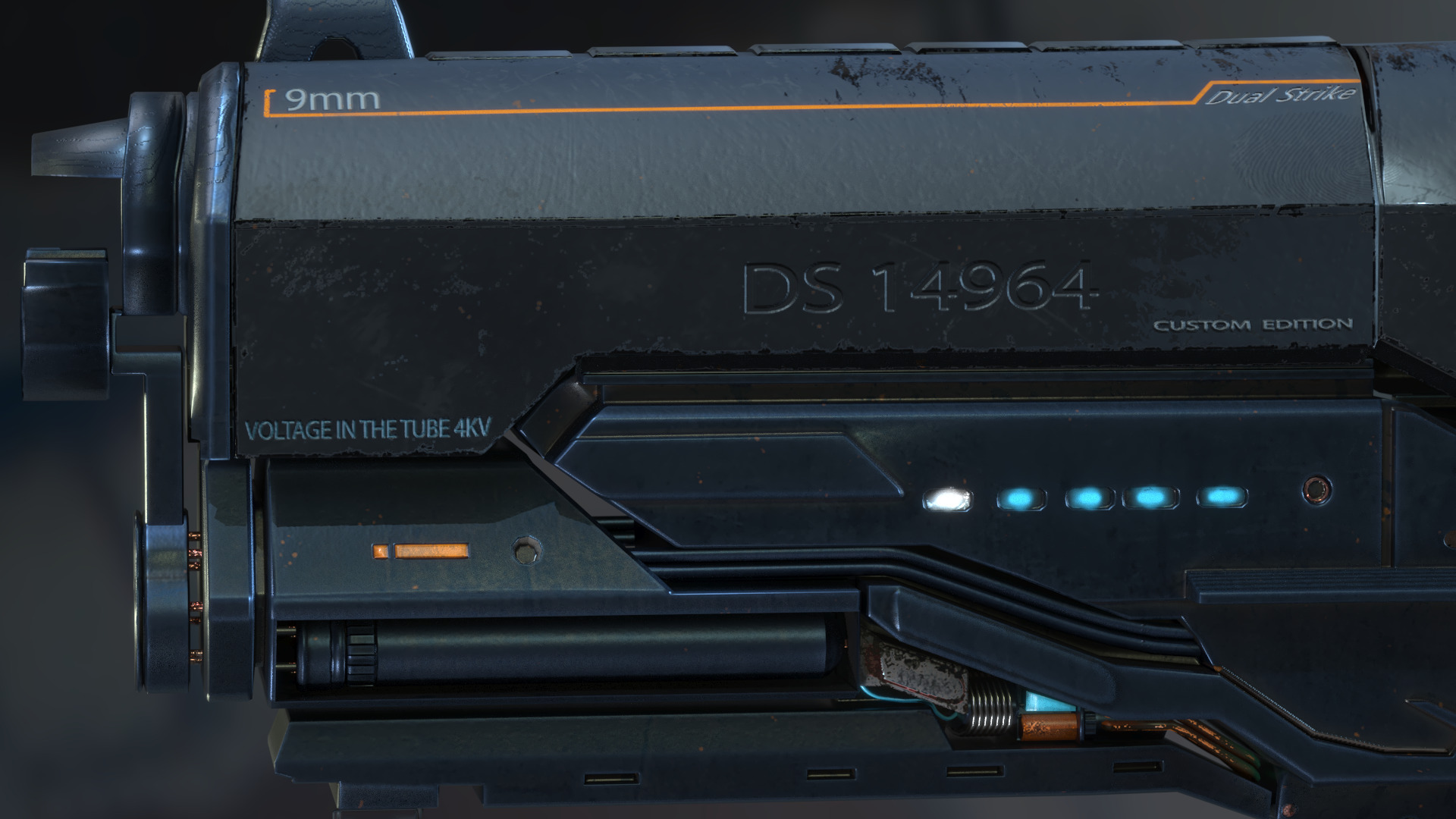 Concept Sci-fi pistol Low-poly 3D model Low-poly 3D model_11