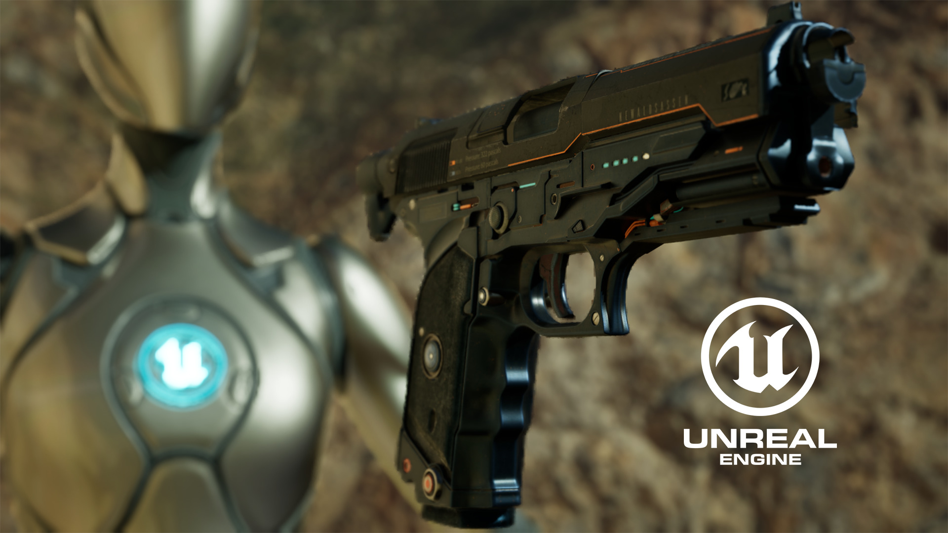 Concept Sci-fi pistol Low-poly 3D model Low-poly 3D model_15