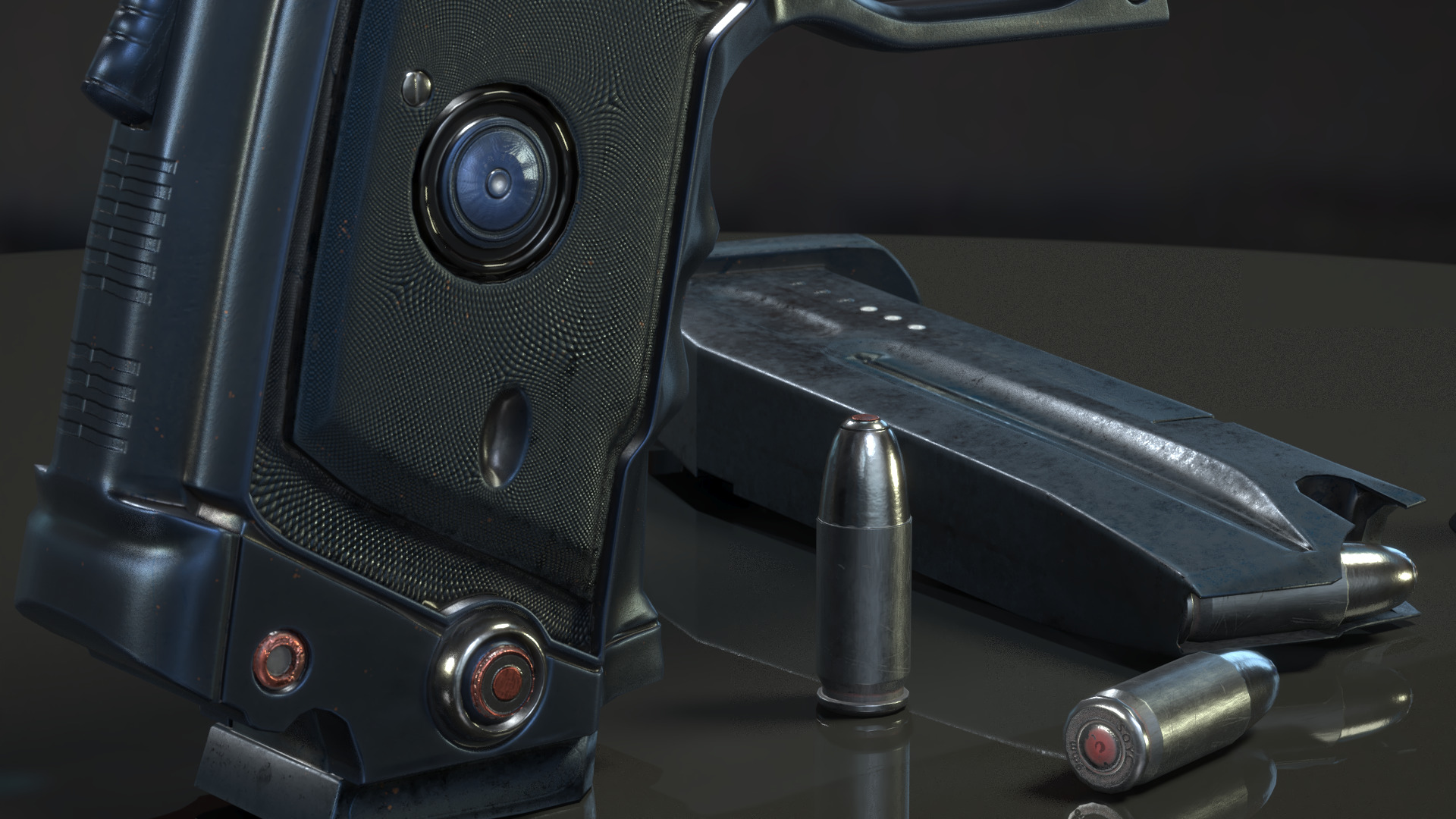 Concept Sci-fi pistol Low-poly 3D model Low-poly 3D model_5