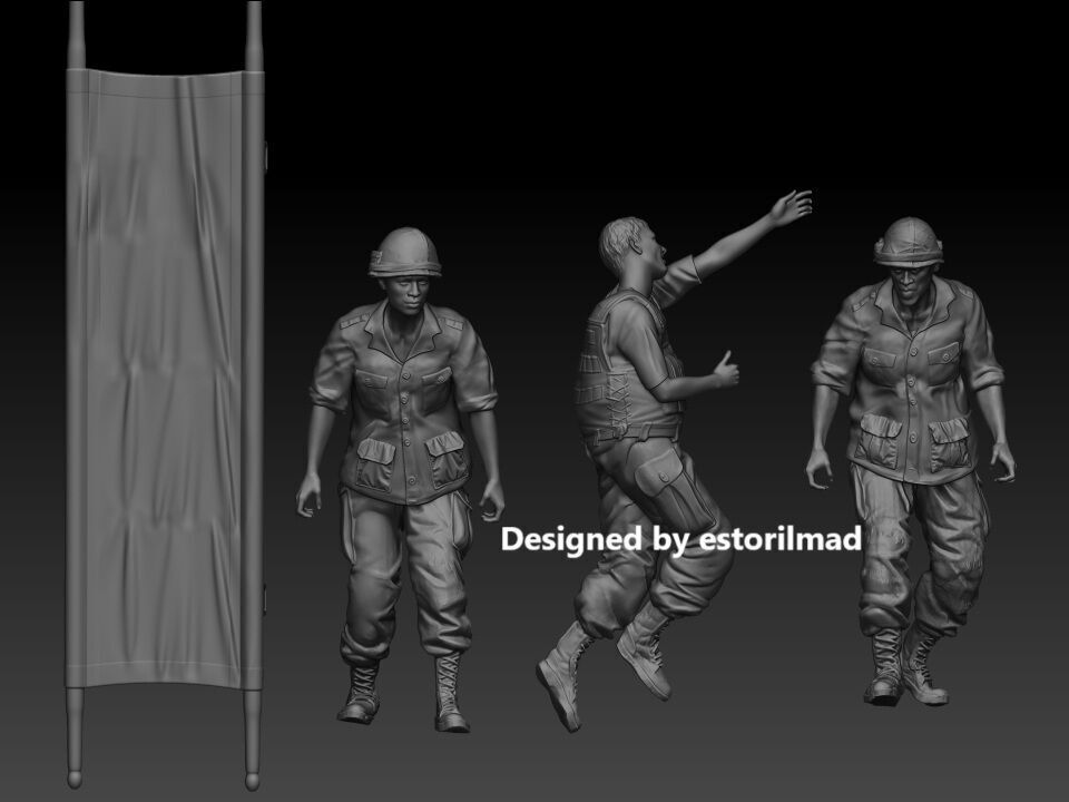 RESCUE OF AMERICAN SOLDIERS FROM VIETNAM ON A STRETCHER 3D print model_2