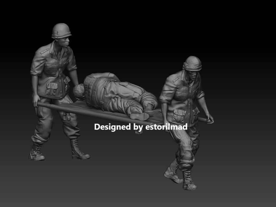 RESCUE OF AMERICAN SOLDIERS FROM VIETNAM ON A STRETCHER 3D print model_1