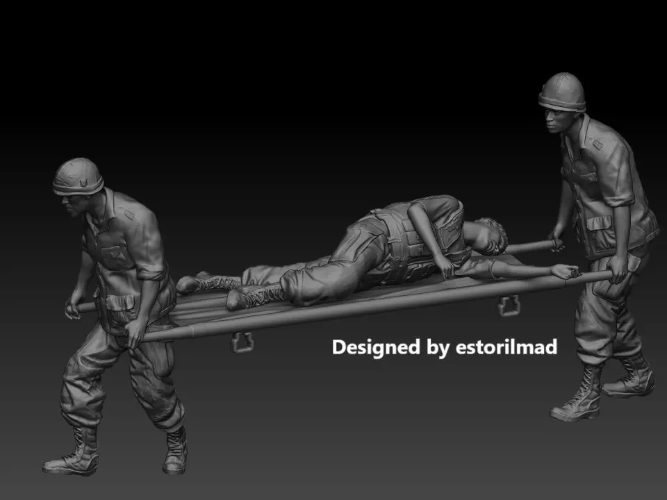RESCUE OF AMERICAN SOLDIERS FROM VIETNAM ON A STRETCHER 3D print model_0