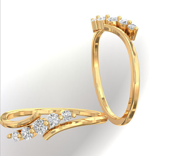 Solitaire Wedding Engagement Women Ring  3D print model
