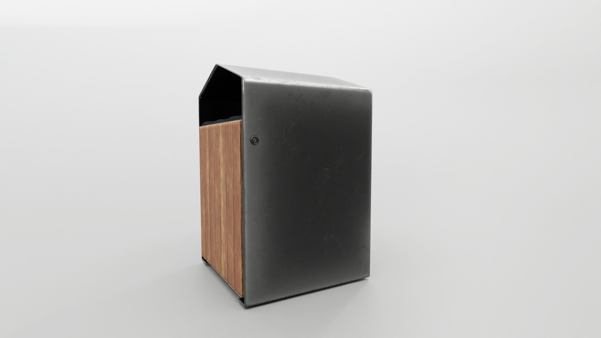 Modern Timber Street bin Vol 03 Game Ready PBR Low-poly 3Dmodel Low-poly 3D model_2