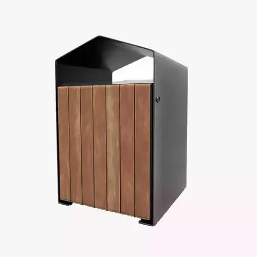 Modern Timber Street bin Vol 03 Game Ready PBR Low-poly 3Dmodel