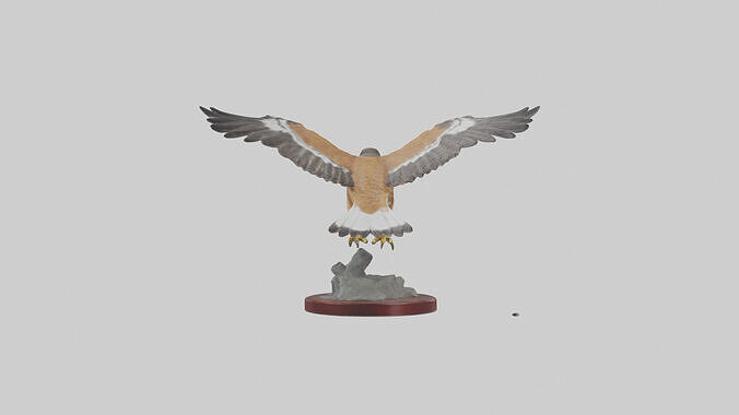 Northern Harrier statue model Low-poly 3D model