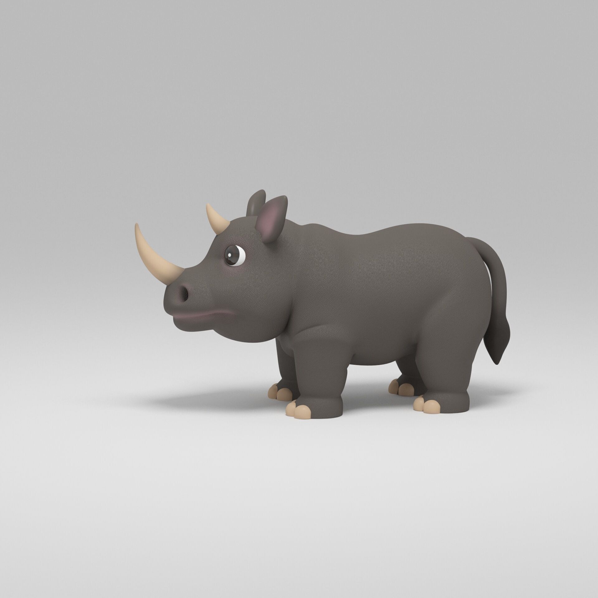 Rhino Cartoon 3D model_4