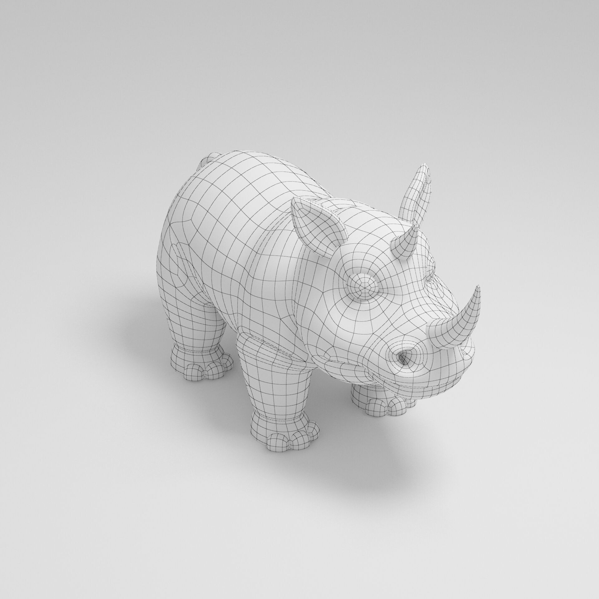Rhino Cartoon 3D model_8
