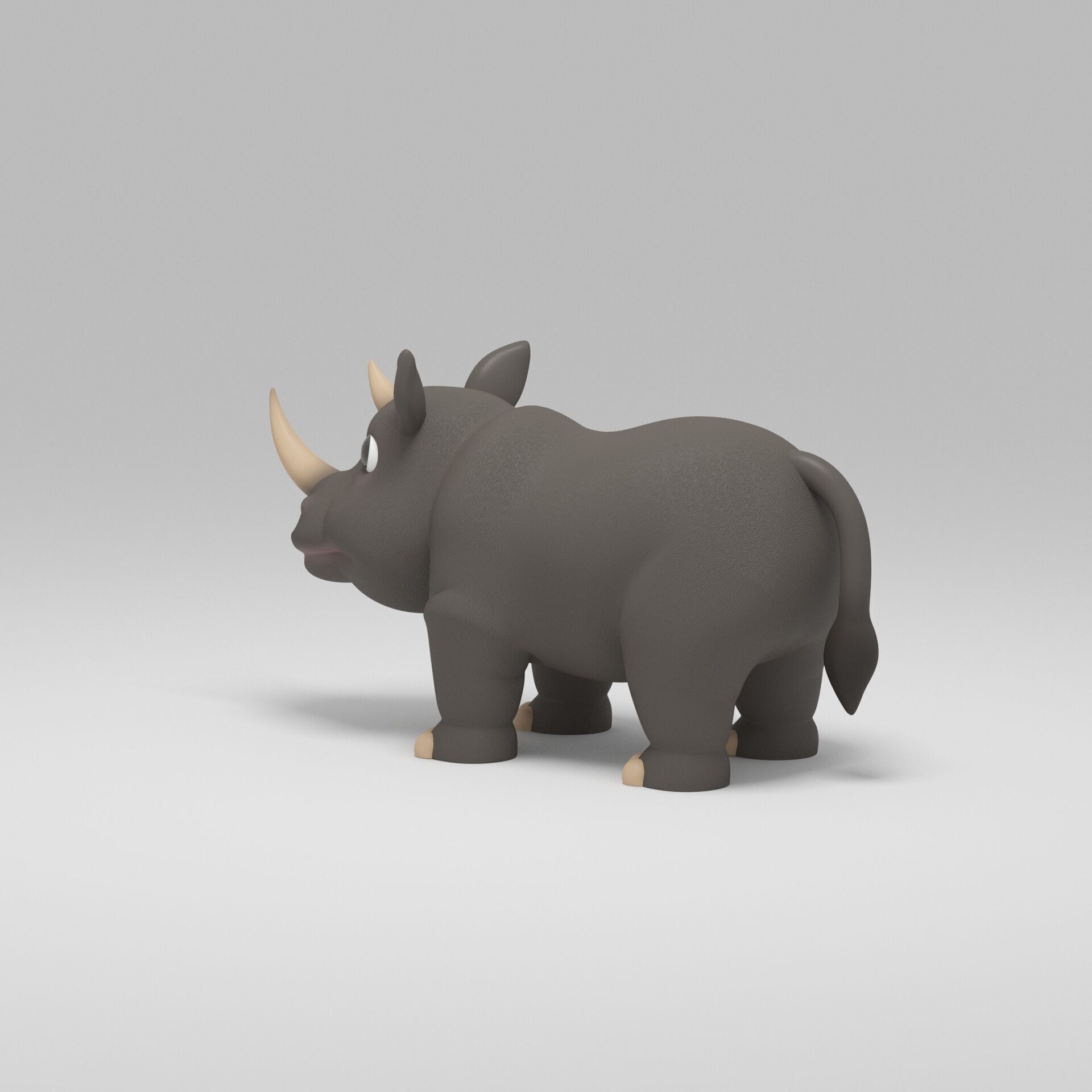Rhino Cartoon 3D model_5