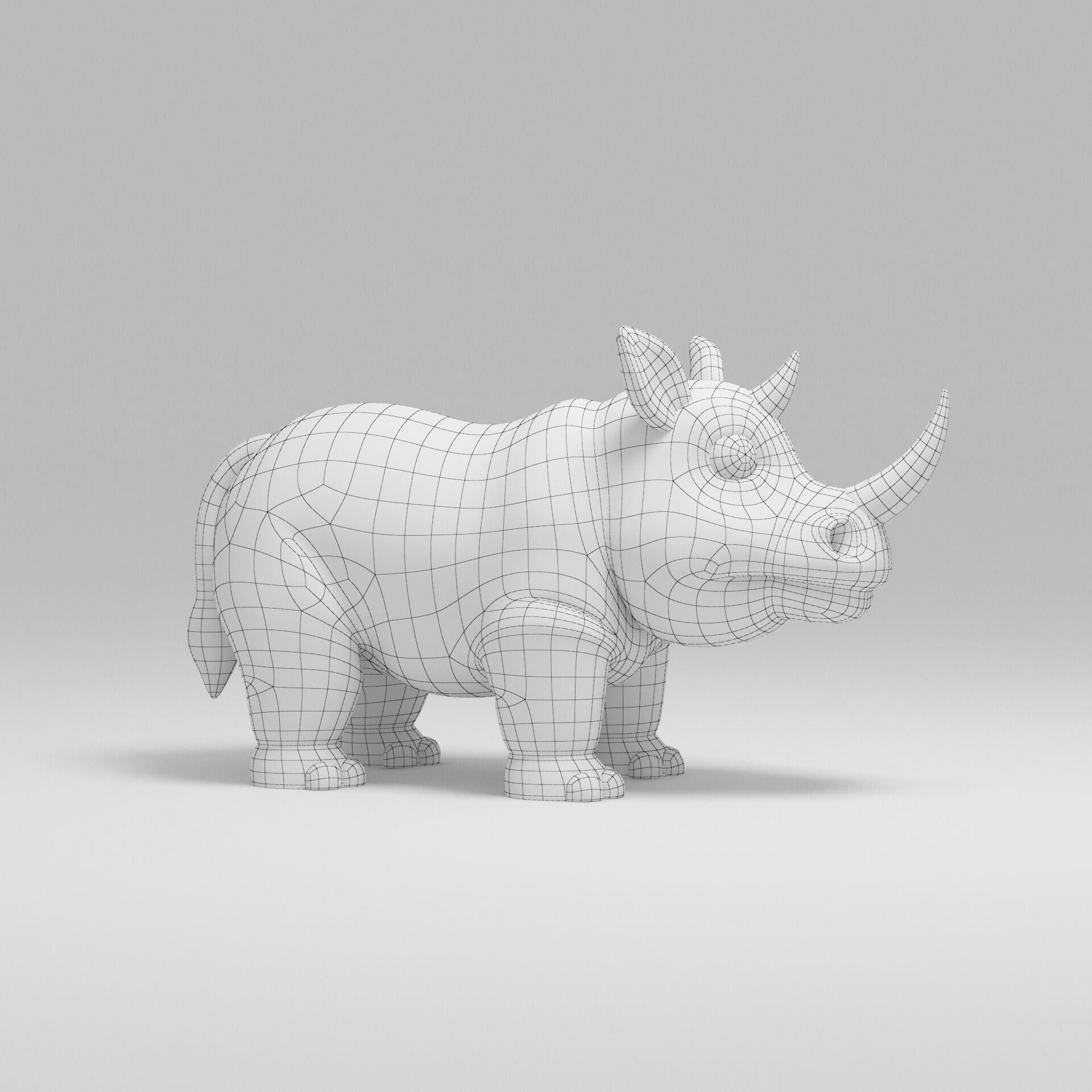 Rhino Cartoon 3D model_7