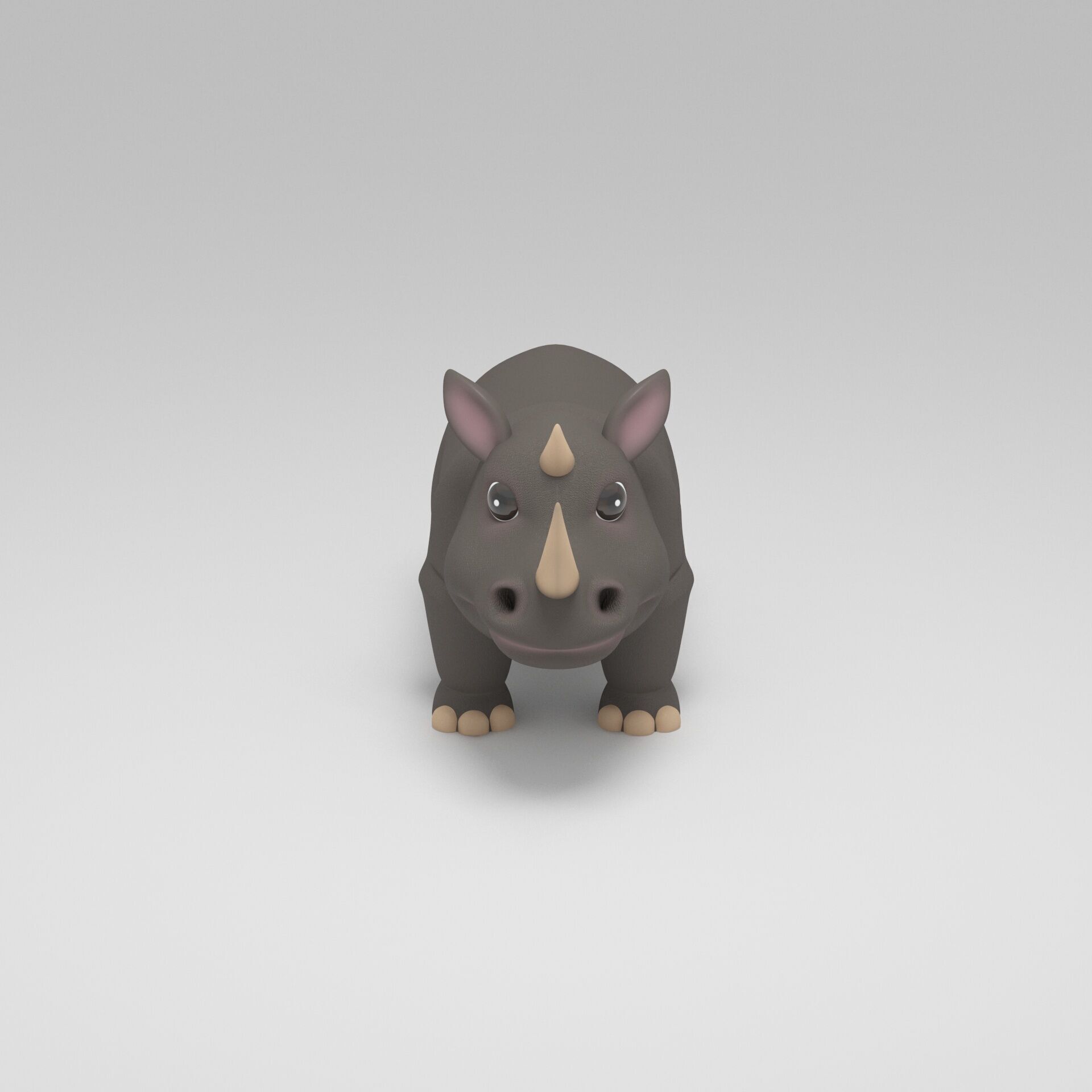 Rhino Cartoon 3D model_2