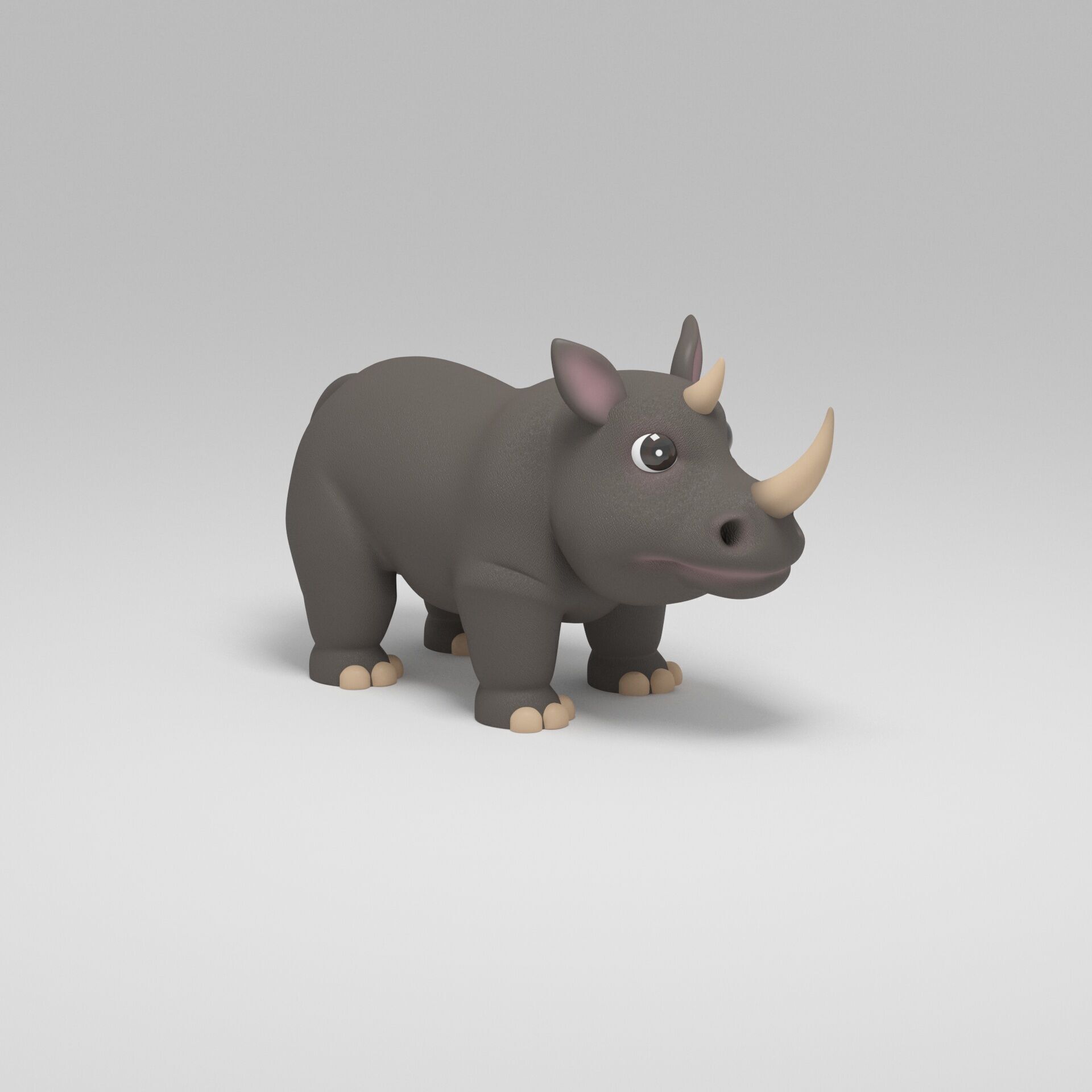 Rhino Cartoon 3D model_1
