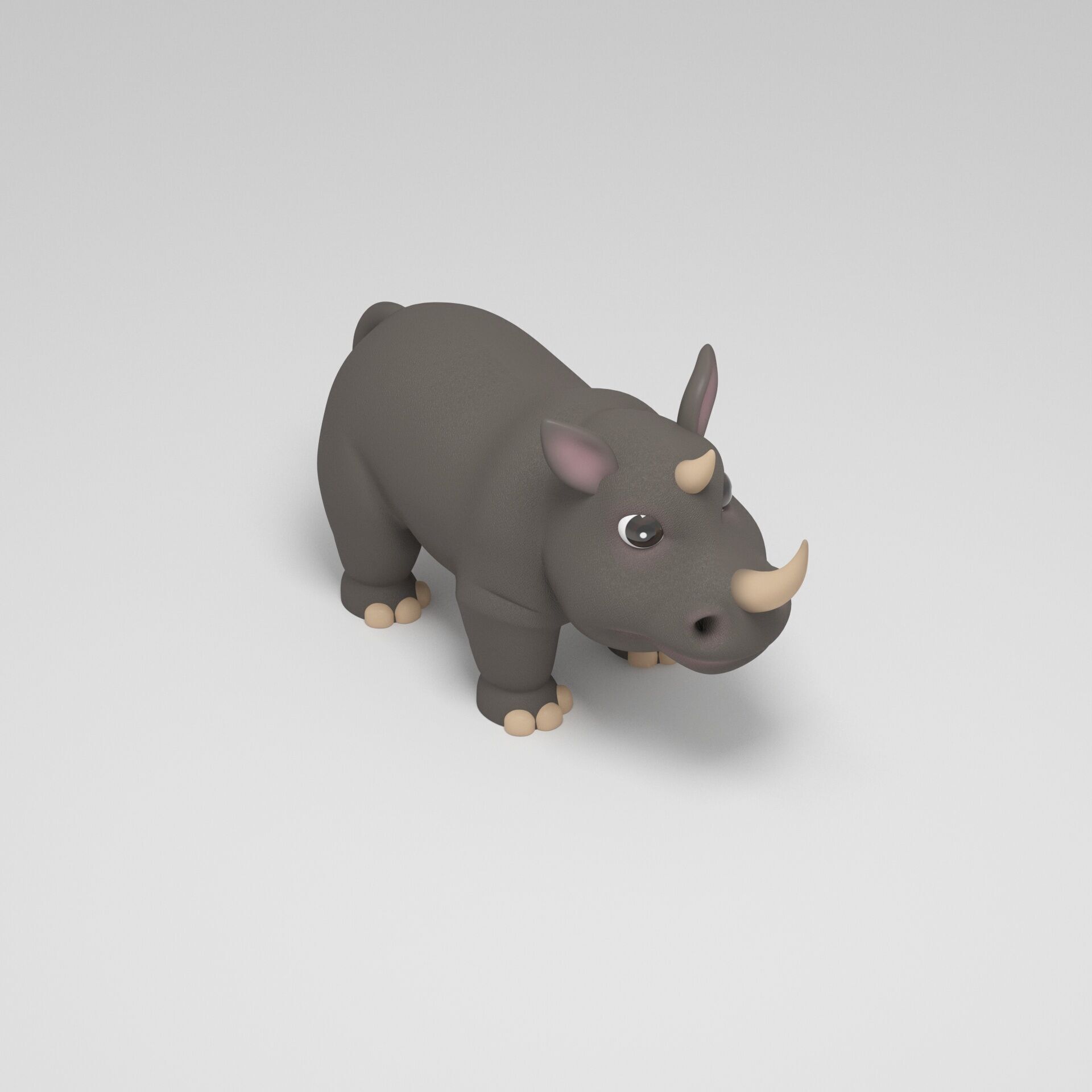 Rhino Cartoon 3D model_6