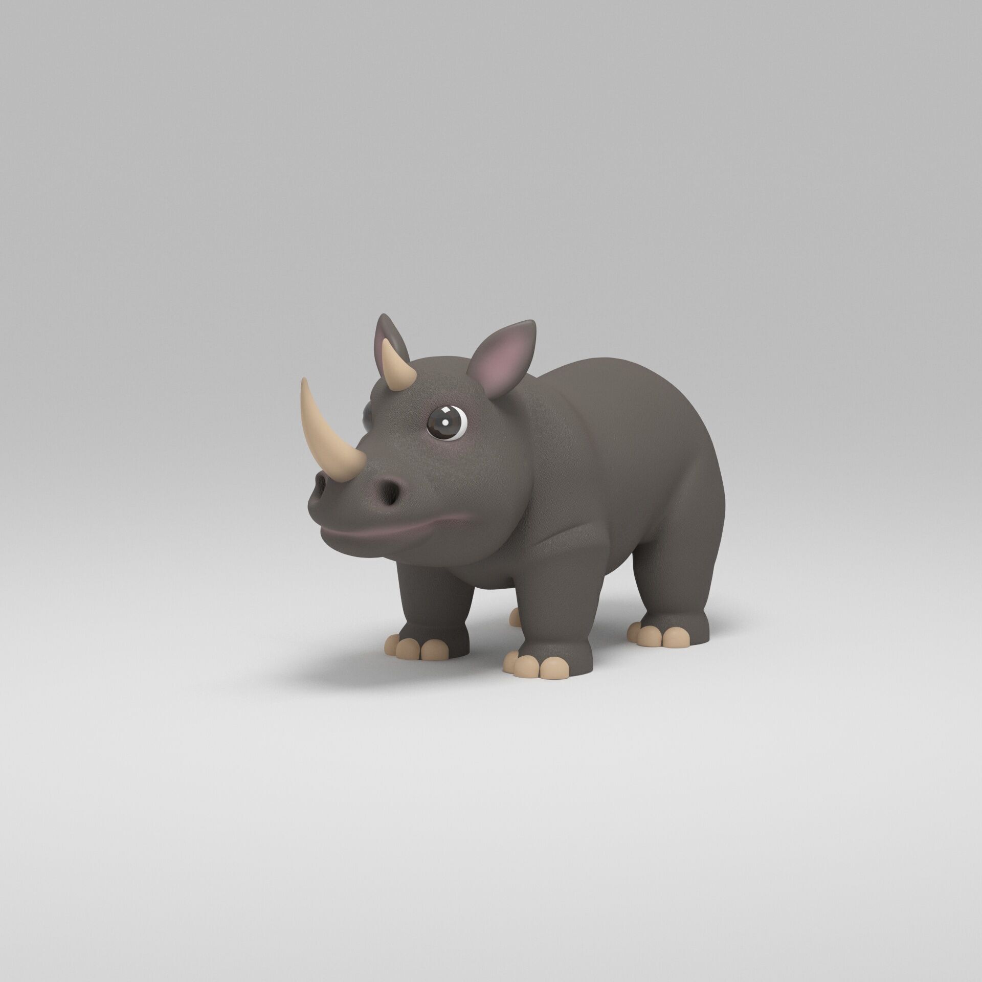 Rhino Cartoon 3D model_3